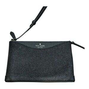 Kate Spade Shimmery Black Crossbody With Adjustable Straps Like New Condition